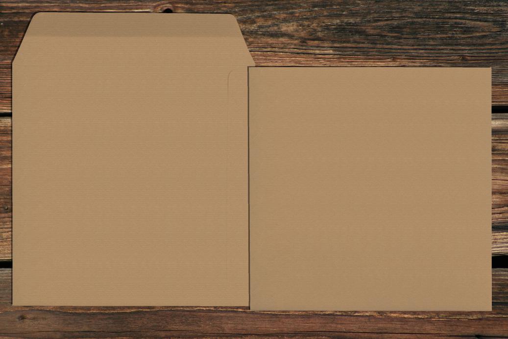 Versandtaschen 190x190 mm Nassklebend Recycling Kraft Braun 130 g/qm